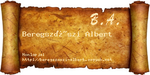 Beregszászi Albert névjegykártya