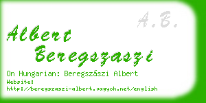 albert beregszaszi business card