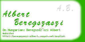 albert beregszaszi business card